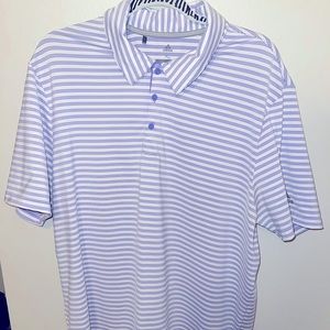 Adidas White and Purple Golf Shirt - XL